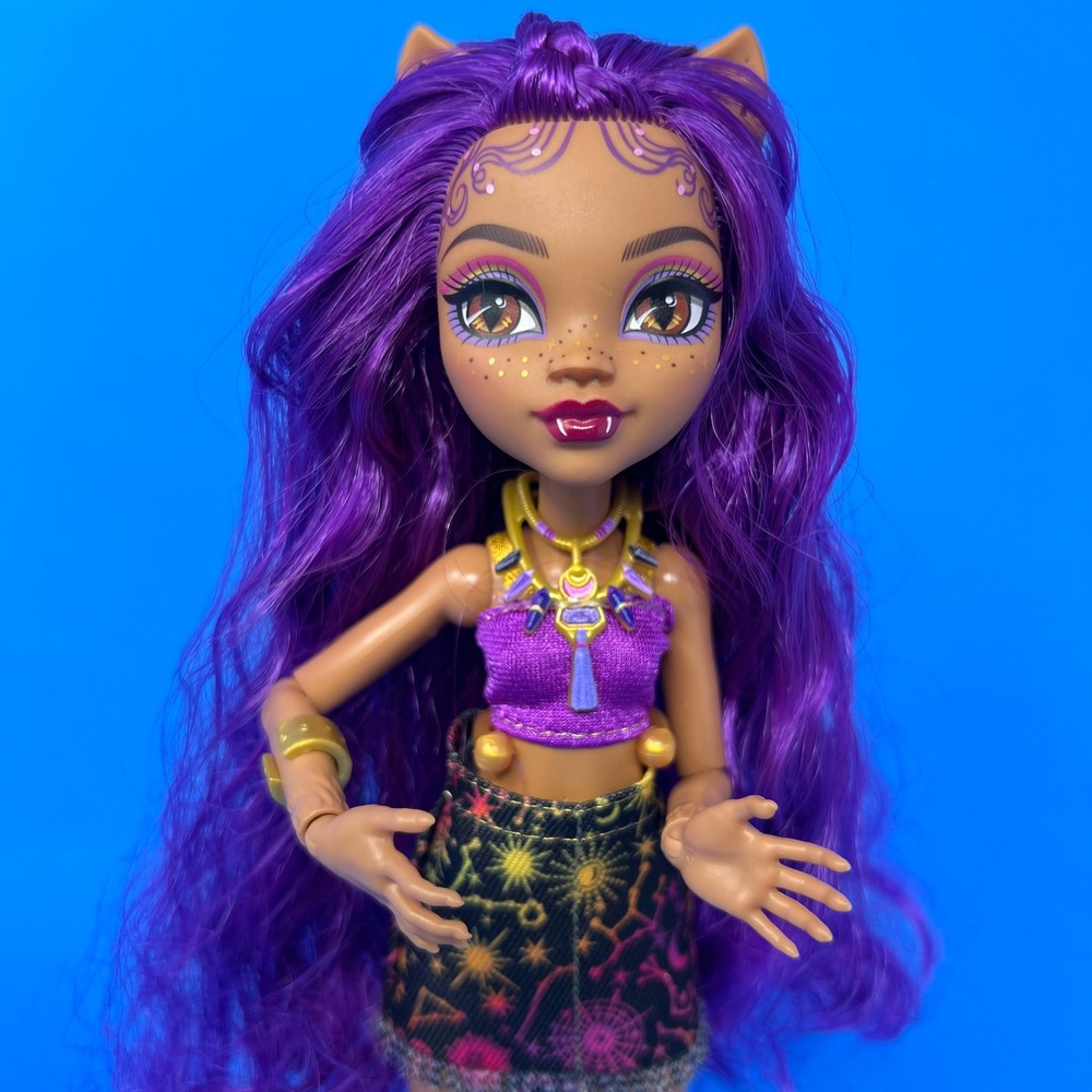 Monster High Clawdeen Wolf Monster Fest Doll Purple G3 2008 w/ Skirt Articulated